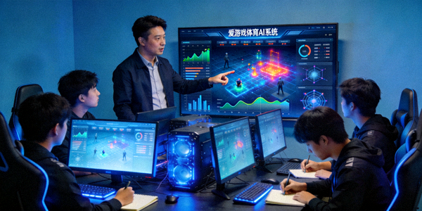 职业电竞战队使用爱游戏体育AI系统进行训练分析的场景