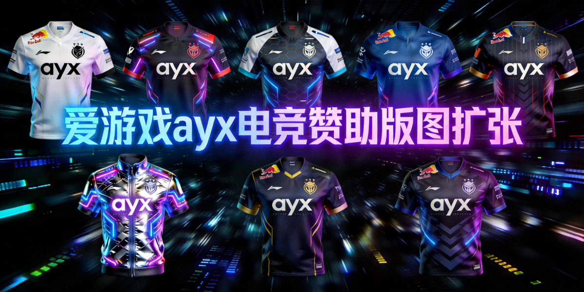 爱游戏ayx电竞赞助版图扩张主视觉 - 多支国际顶级战队队服与ayx标志融合的赛博风格画面