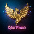 Cyber Phoenix战队标志，金色数码凤凰图腾