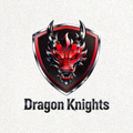Dragon Knights战队标志，红黑龙首盾牌图案