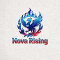 Nova Rising战队标志，蓝色火焰凤凰图案